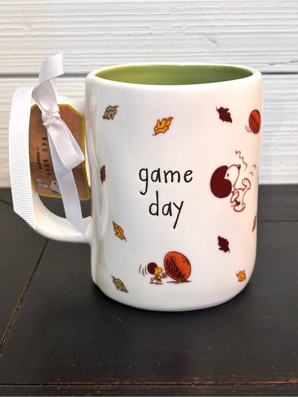 PEANUTS x Rae Dunn GAME DAY Football Fall Coffee Tea Mug Snoopy Woodstock NEW